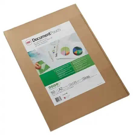GBC Carteras Plastificacion Autoadhesivas A2 2×125 Micras Brillo (50) Transparente