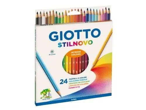 Giotto Stilnovo Pack de 24 Lapices Hexagonales de Colores – Mina 3.3mm – Madera – Colores Surtidos