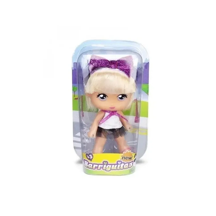 Glitter Muñeca Barriguitas con disfraz de gato lazo purpurina Famosa edad +3 años 13cm