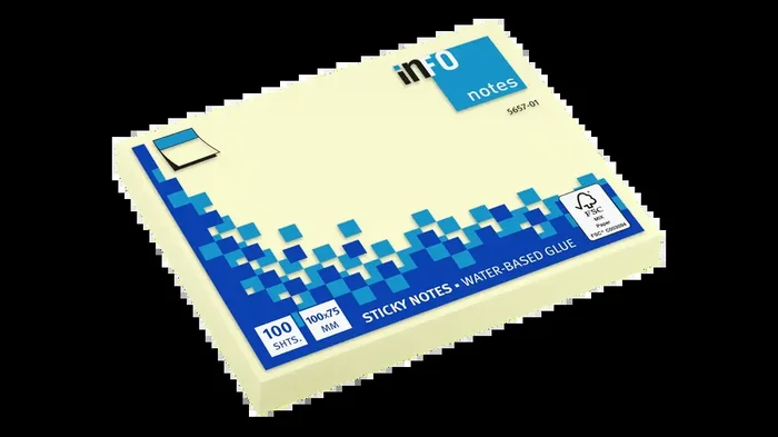 Global Notes inFO Bloc de 100 Notas Adhesivas 100 x 75mm – Certificacion FSC? – Color Amarillo