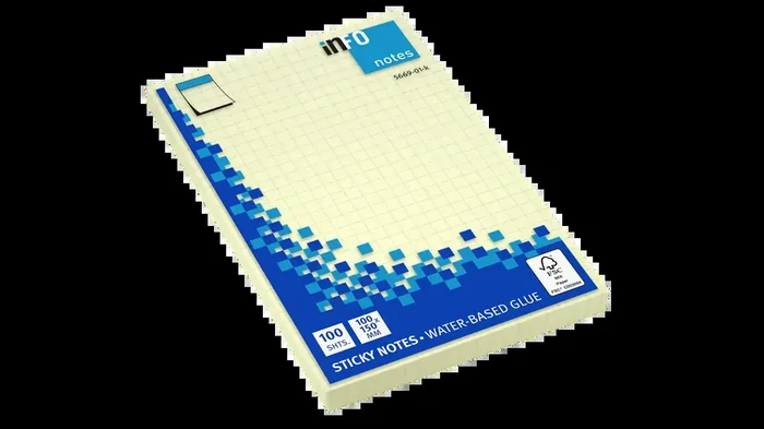 Global Notes inFO Bloc de 100 Notas Adhesivas con Cuadricula 150 x 100mm – Certificacion FSC? – Color Amarillo