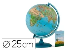 Globo terraqueo Nova rico con luz safari base y meridiano color azul 0325SASASPLBB
