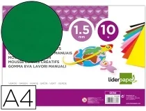 Goma Eva Liderpapel Din A4 60g M2 Espesor 1,5mm Verde Paquete De 78496