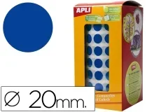 Gomets Autoadhesivos Circulares 20mm Azul Rollo De 1770 Unidades Apli 4860