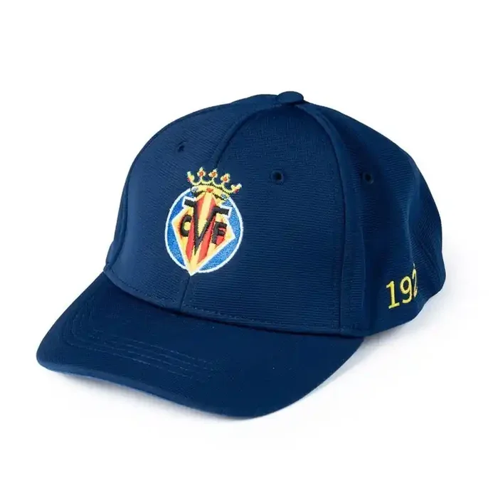 Gorra Villarreal Club de Fútbol escudo bordado, color azul ajustable producto oficial talla adulto