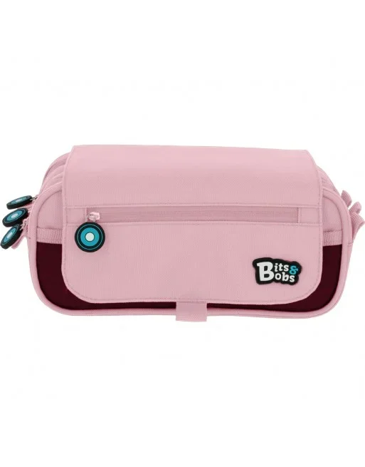 GRAFOPLAS BITS PORTATODO 3 COMPARTIMENTO, TAPA CON BOLSILLO 23 x 10 x 10 CM COLOR ROSA SOFT 37543293