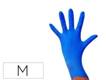 Guantes De Nitrilo Desechable Sensitive Sin Polvo Talla M Mediana Color Azul Blanca 61703
