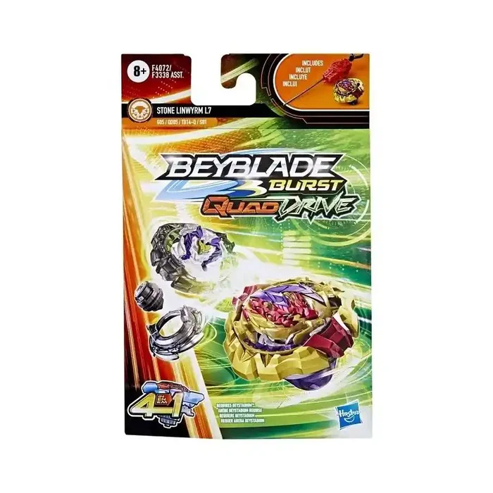 Hasbro Beyblade Burst QuadDrive, Starter Pack Stone Linwyrm L7 Hassbro F4072 edad +8 años