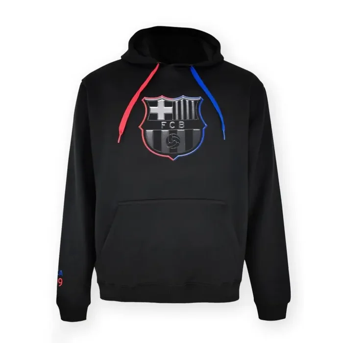Hoodie Fútbol Club Barcelona sudadera con gorro escudo plateado adulto producto oficial