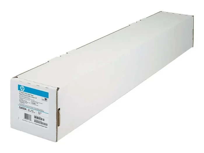 HP Bobina de Papel para Plotter – Blanco Brillante para Inyeccion de Tinta – 610mm x 45.7m – 90gr
