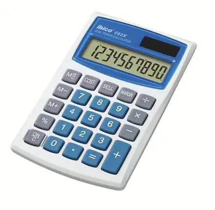 Ibico 082X Calculadora de Bolsillo – Teclas Grandes – Compacta – LCD de 10 Digitos – Funcion Margen de Beneficio