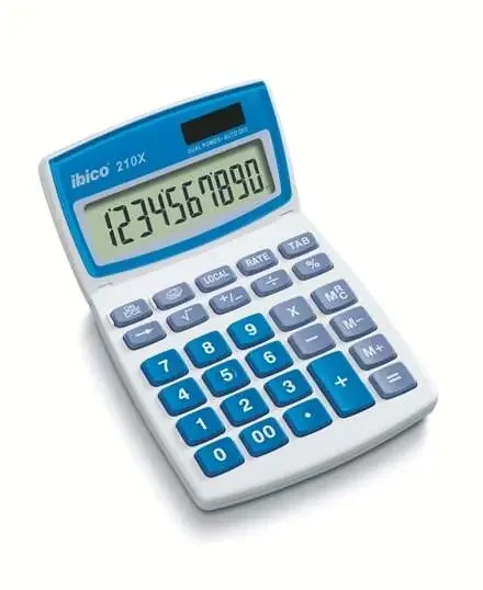 Ibico 210X Calculadora de Sobremesa – Teclas Grandes – LCD de 10 Digitos – Pantalla Inclinable Ajustable