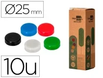 Iman para sujecion Liderpapel ecouse pp reciclado para pizarra magnetica 25 mm 166339 , surtidos
