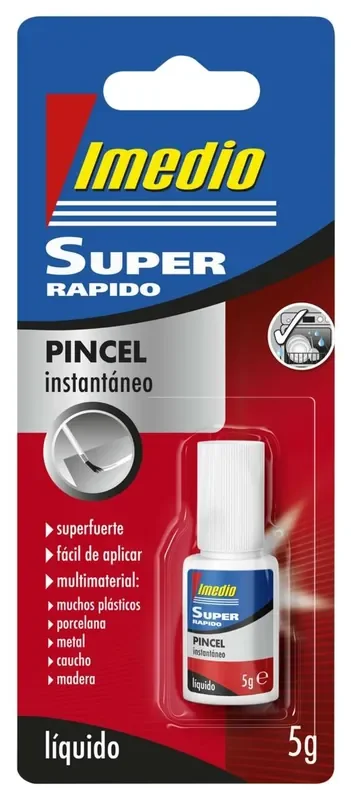 Imedio Super Rapido Pegamento Instantaneo Bote con Pincel de 5gr – Transparente – Multimaterial (6 uds)