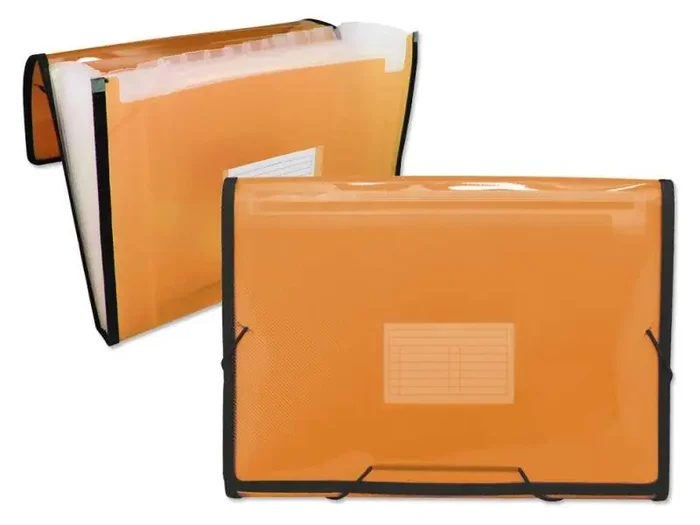 Ingraf Carpeta Frame Fuelle 13 Bolsillos – Polipropileno Translucido – con Gomas y Solapas – Tamaño A4