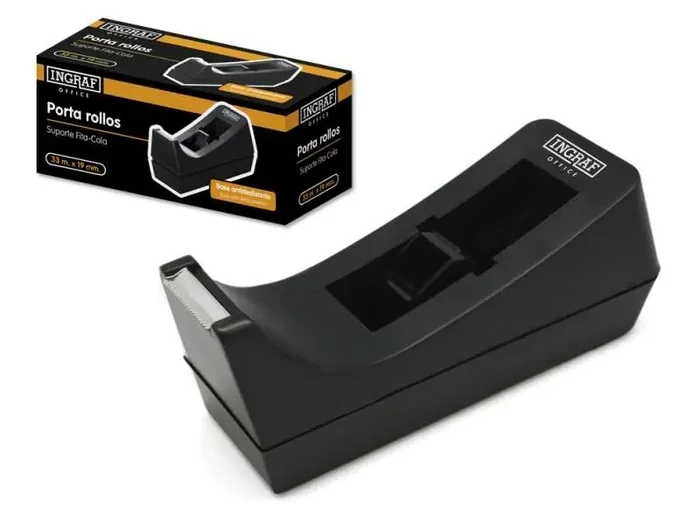Ingraf Portarrollos Pr1 – Cuerpo de Plastico Abs – Base de Caucho Antideslizante – Cuchilla de Acero – Color Negro
