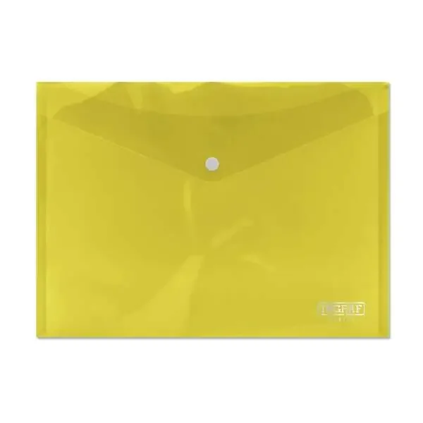 Ingraf Sobre con Cierre de Broche – Polipropileno – Tamaño A4 – Color Amarillo
