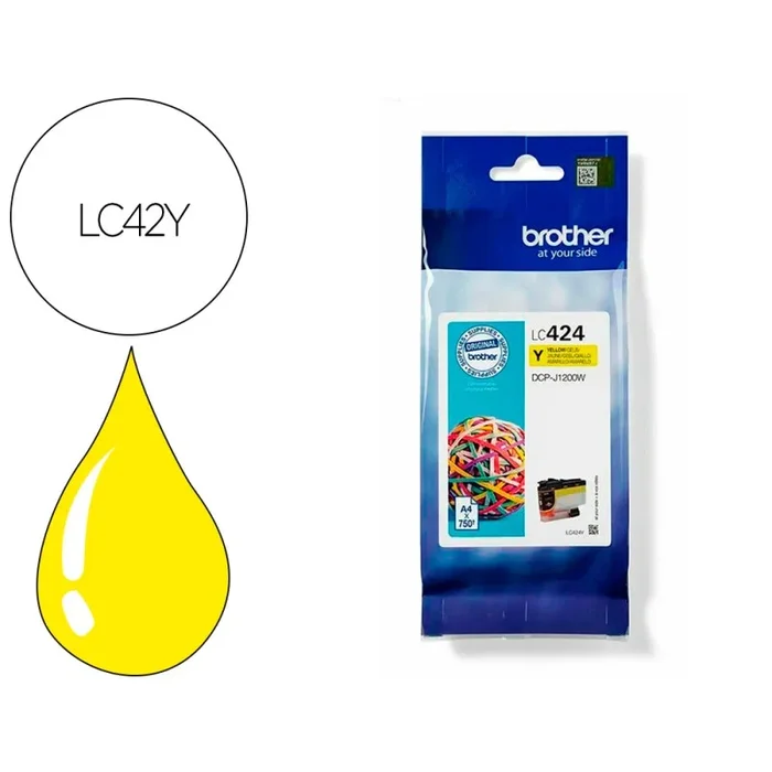 Ink-jet brother lc424y dcp-1200w amarillo 750 paginas