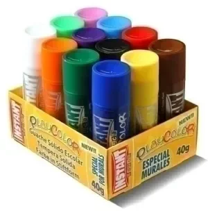 #INSTANT EDUCA PLAYCOLOR 12 COLORES SURTIDOS DE 040 GRAMOS TEMPERA SOLIDA EN BARRA