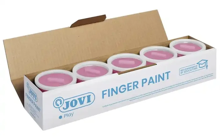 Jovi Bote de Pintura de Dedos – 125ml – Colores Mezclables – Textura Gelatinosa – Lavable – sin Gluten Ni Alergenos – No Toxico – Color Rosa (5 uds)