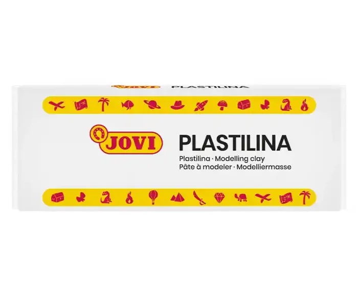 Jovi Caja de 15 Pastillas de Plastilina 150G – 100% Vegetal – Muy Moldeable – No Se Seca – sin Gluten – Mezclables – Libre de Alergenos – Color Blanco