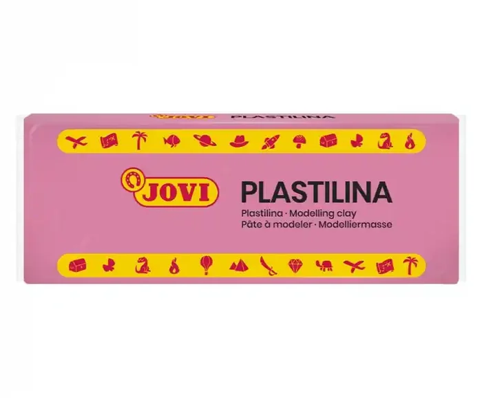 Jovi Caja de 15 Pastillas de Plastilina 150gr – Pasta Vegetal – No Endurece – sin Gluten – Inocua – Facil de Moldear – Ideal para Volumen y Moldes – Color Rosa