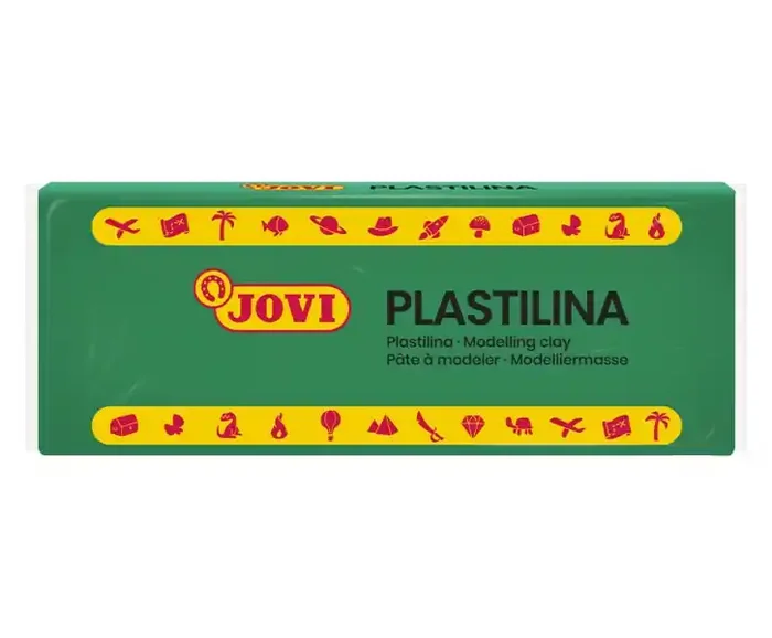 Jovi Caja de 15 Pastillas de Plastilina 150gr – Pasta Vegetal – No Se Seca – sin Gluten – Inocua – Facil de Moldear – Ideal para Figuras Voluminosas – Color Verde