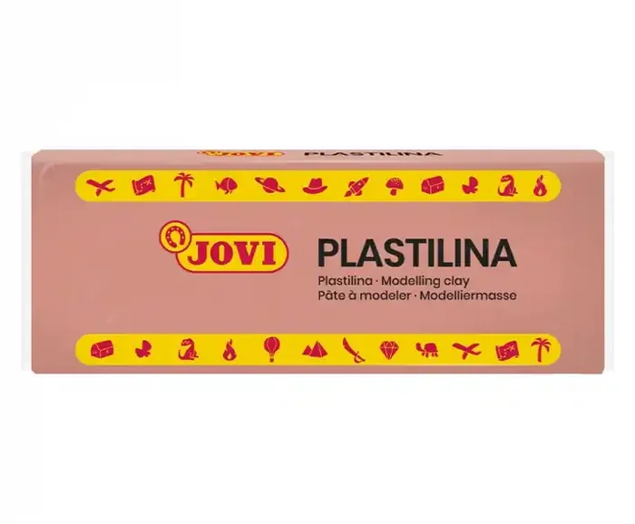 Jovi Caja de 15 Pastillas de Plastilina 150gr – Pasta Vegetal para Modelar – No Endurece – sin Gluten – Inocua y Segura – Color Rosa