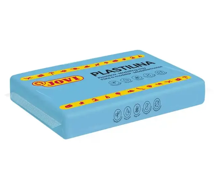 Jovi Caja de 15 Pastillas de Plastilina 350gr – No Se Seca – sin Gluten – Inocua – Facil de Moldear – Ideal para Figuras en Volumen – Color Azul