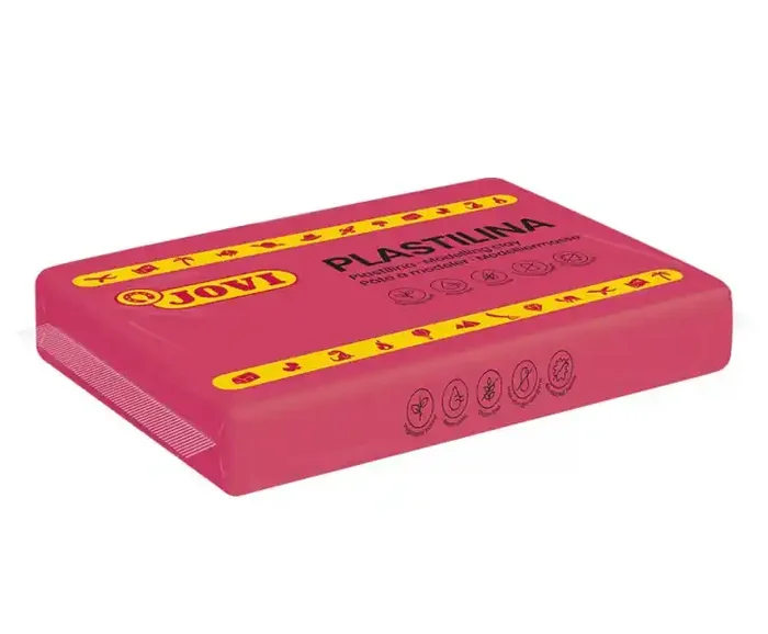 Jovi Caja de 15 Pastillas de Plastilina 350gr – Pasta Vegetal – No Se Seca – sin Gluten – Inocua – Facil de Moldear – Ideal para Figuras Voluminosas – Color Rosa