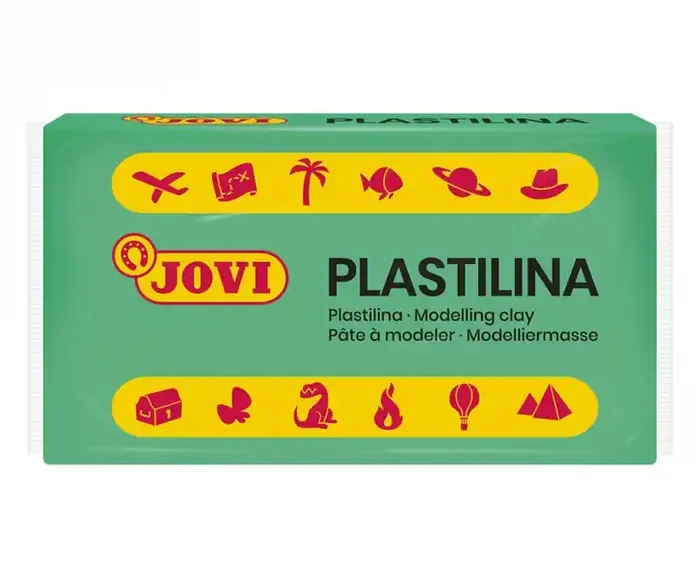 Jovi Caja de 30 Pastillas de Plastilina 50gr – Muy Moldeable – No Se Seca – sin Gluten – Inocua – Color Verde