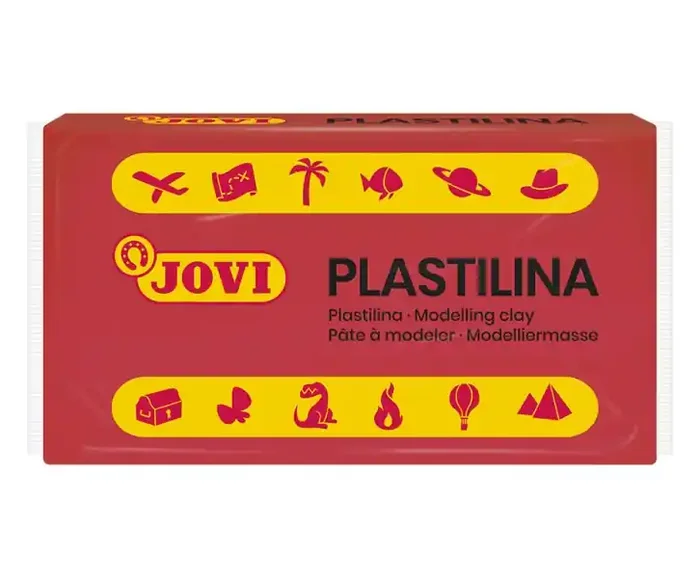 Jovi Caja de 30 Pastillas de Plastilina 50gr – Pasta de Modelar Vegetal – Mezclables – No Endurece – sin Gluten – Inocua y No Toxica – Color Rojo