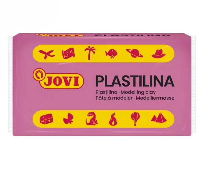 Jovi Caja de 30 Pastillas de Plastilina 50gr – Pasta Vegetal – No Endurece – sin Gluten – Inocua – Facil de Moldear – Ideal para Volumen – Color Rosa