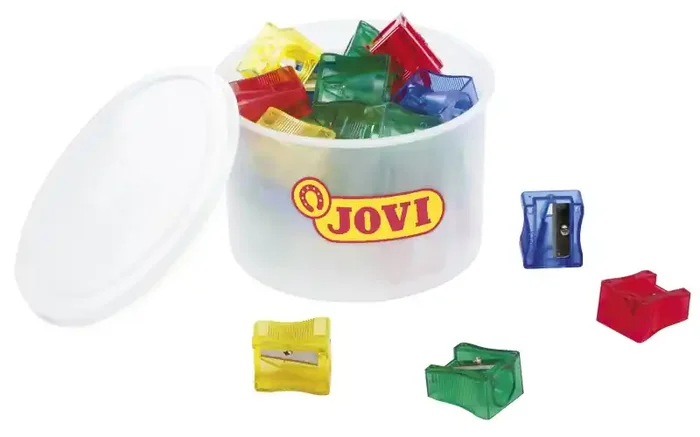 Jovi Jovicolor Bote de 25 Sacapuntas Maxi – Ideal para Ceras Jovicolor y Jovicolor Triwax – Apto para Formatos Maxi – Color Surtido