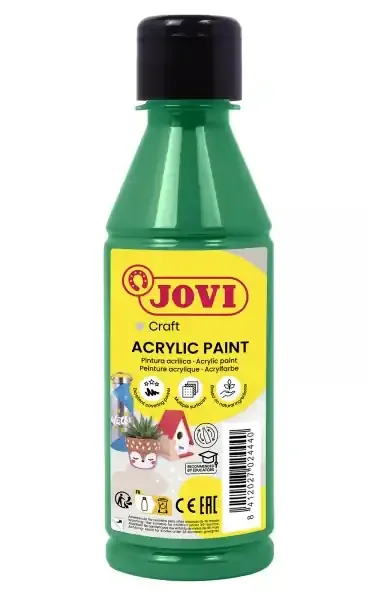 Jovi Jovidecor Acryl Pintura Acrilica – Acabado Satinado – Alto Poder Cubriente – Facil Aplicacion – Multiusos – Resistente al Agua y Jabon – Color Verde