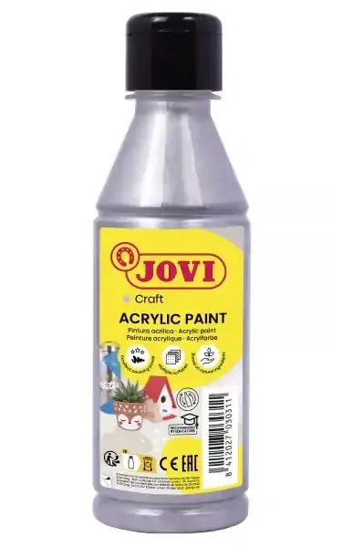 Jovi Jovidecor Acryl Pintura Acrilica Satinada – Alto Poder Cubriente – Facil Aplicacion – Resistente al Agua y Jabon – Color Gris