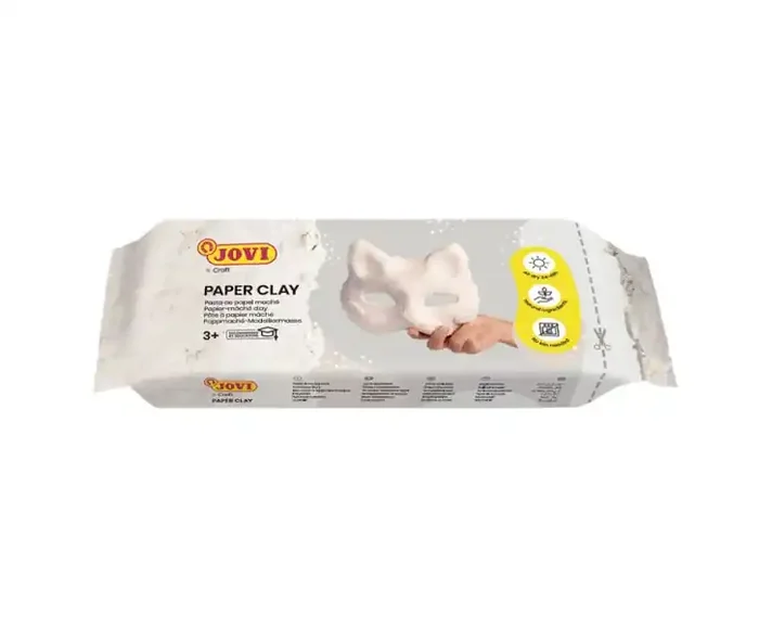 Jovi Pastilla Patmache 170gr Pasta de Papel Mache – Lista para Usar – Secado al Aire – Ligera y Facil de Modelar – No Mancha – Ideal para Figuras y Mascaras – Color Blanco
