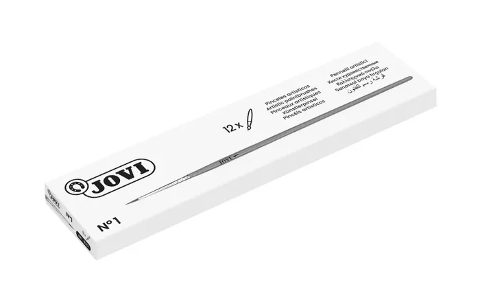 Jovi Pinceles Artisticos Pelo Poney Nº 1 – Pelo Natural – Mango de Madera – Calibre 00 al 12 – Punta Redonda – Pelo Suave – Color Varios