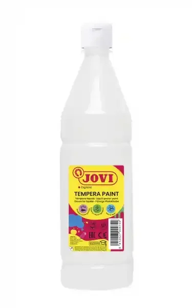 Jovi Tempera Paint Tempera Liquida 500ml – Base Agua – Lista para Usar – Alto Poder Cubriente – Secado Rapido – Excelente Fluidez – Adherencia en Multiples Superficies – Color Blanco