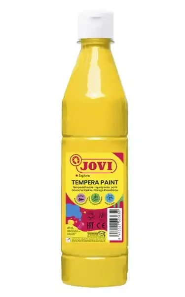 Jovi Tempera Paint Tempera Liquida 500ml – Base Agua – Lista para Usar – Alto Poder Cubriente – Secado Rapido – Facil Aplicacion – Excelente Adherencia – Color Amarillo