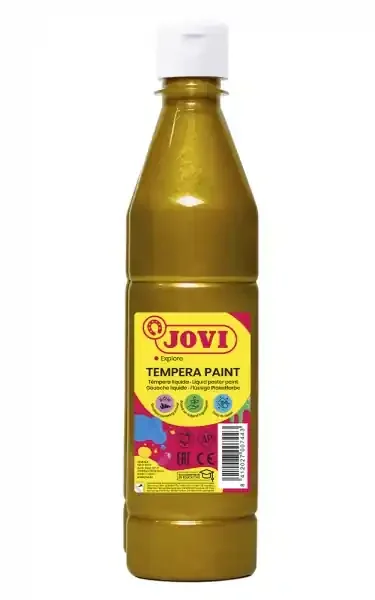 Jovi Tempera Paint Tempera Liquida – Base Agua – Lista para Usar – Alto Poder Cubriente – Secado Rapido – Excelente Fluidez – Adherencia en Multiples Superficies – Color Oro