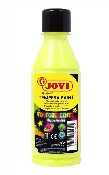 Jovi Tempera Paint Tempera Liquida Fosforescente – Brilla en la Oscuridad – Secado Rapido – Excelente Adherencia – Lista para Usar – Color Verde