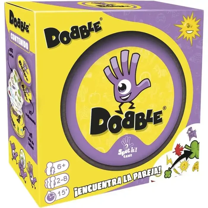 Juego de Mesa Dobble – Juego de Cartas – Juego de Cartas Infantil de Acción y Reflejos para Adultos y Niños de 2-8 Jugadores – 1