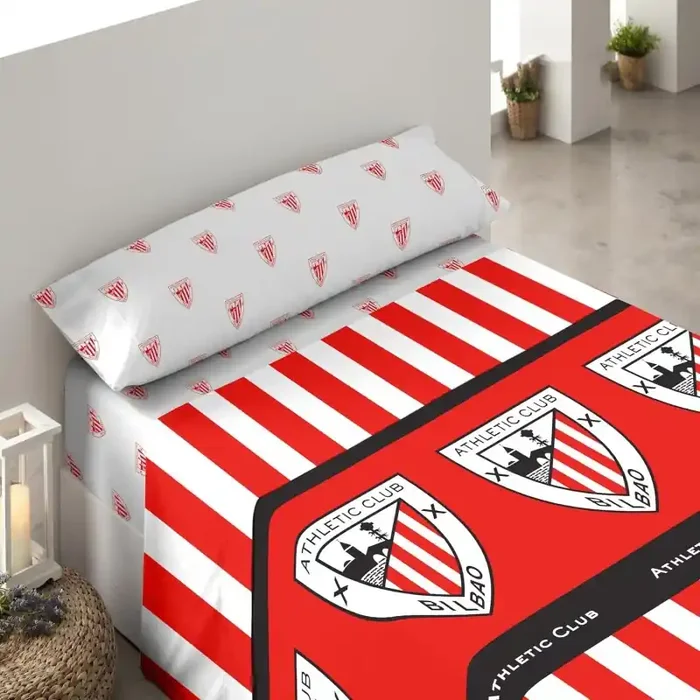 Juego de sábanas Athletic Club de Bilbao 3 Piezas sábana, bajera y funda de almohada para cama 135cm producto oficial