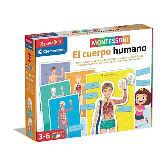 Juego educativo Montessori El cuerpo humano edad 3-6 años