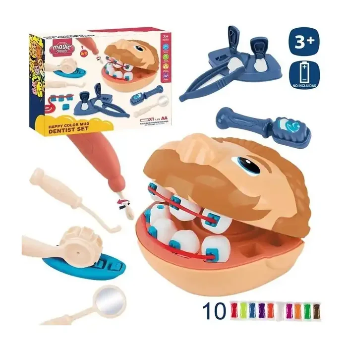 Juego plastilina dentista con accesorios edad +3 años