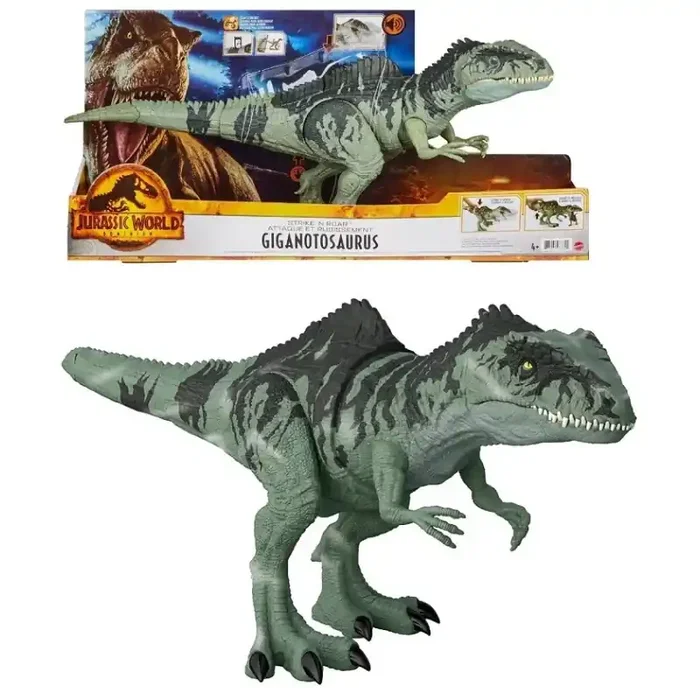 Jurassic World Dominion Giganotosaurus ataque supremo Mattel GYC94 con sonido y movimiento edad +4 años