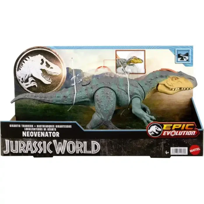 Jurassic World Gigantic Trackers Neovenator Dinosaurio de Juguete con Movimientos de Ataque, 4 años Mattel HTK78