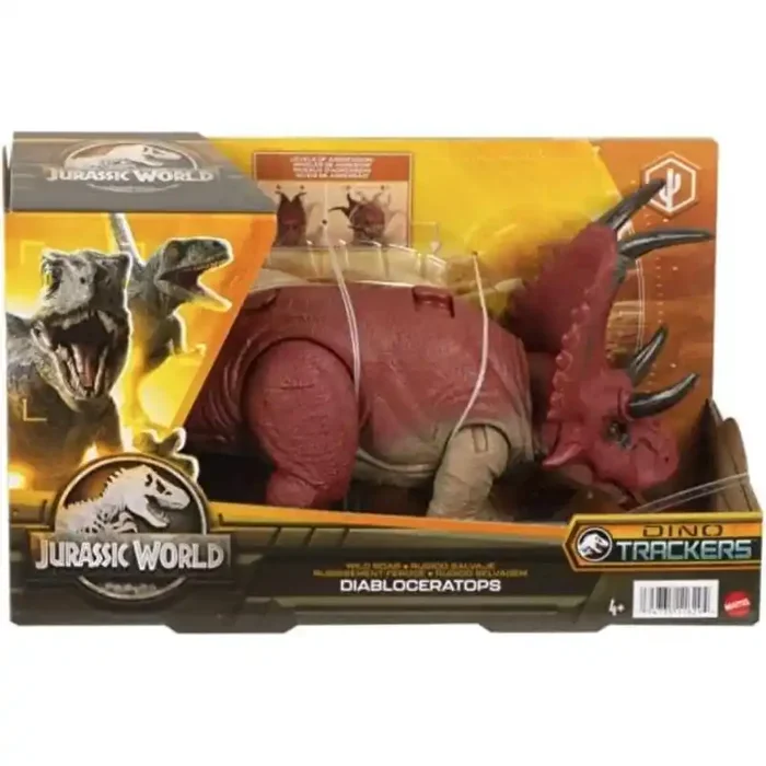 Jurassic World Wild Roar Diabloceratops Dinosaurio de juguete con sonidos, +4 años Mattel HLP16