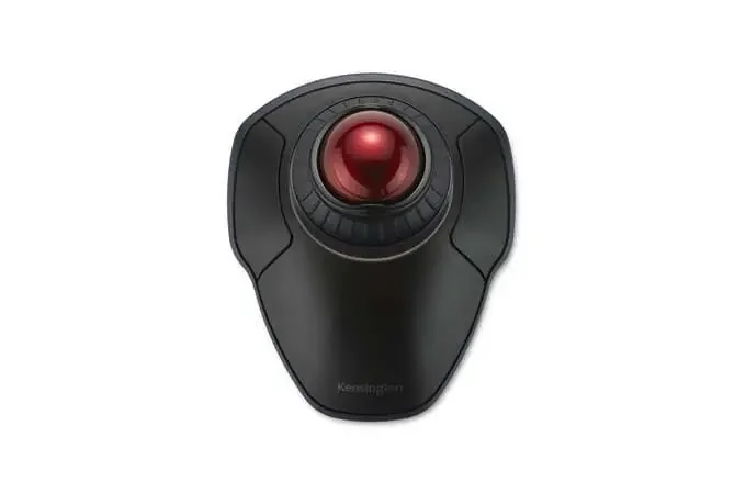 Kensington Orbit Raton Trackball Inalambrico Bluetooth 3.0 Le o USB 2,4 GHz 1600dpi – Anillo de Desplazamiento – Uso Ambidiestro – Color Negro/Rojo
